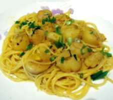 image of scallops lemon pasta